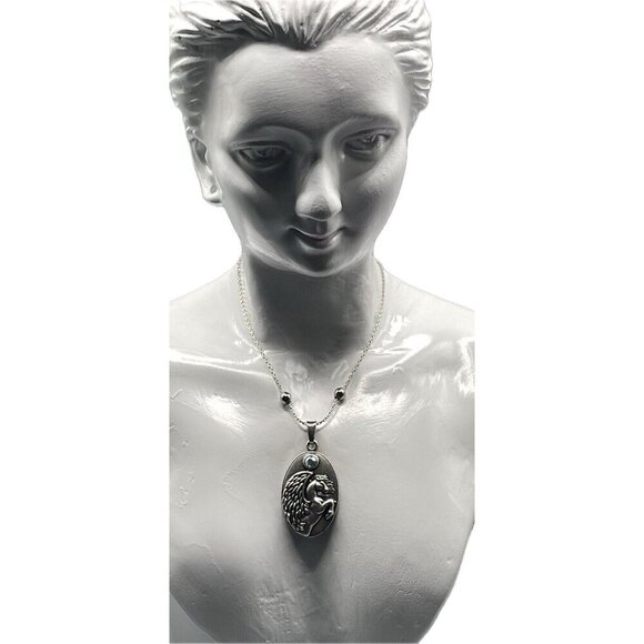 Alex And Ani Silver-Tone Pegasus Pendant Adjustable Bead Chain Slider Necklace - Picture 5 of 8